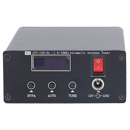 XJCX ATU-100-0A antennetuner, automatische of handmatige modus PCB-tester van aluminiumlegering, Mini 0.9" OLED Diaplay Electronics Automatische antenne-tuner met metalen behuizing gemonteerd, 5-150 Watt, PWR SWR