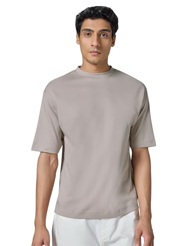 Image of XYXX Drift Oversized Tshirt for Men | 100% Combed Cotton | Solid Roundneck Drop Shoulders Half-Sleeve T Shirt
