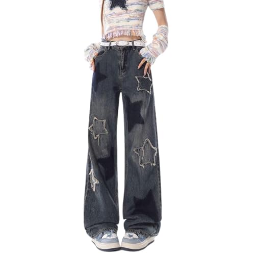 Star Patchwork High-Waisted Jeans for Women