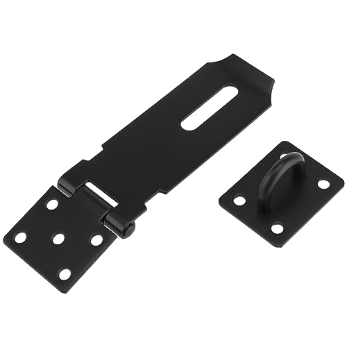 FUNSUEI 6 PCS 4 Inch Black Padlock Hasp, Shed Door Latch Hasp, Heavy Duty Door Clasp Lock with Screws - Image 4