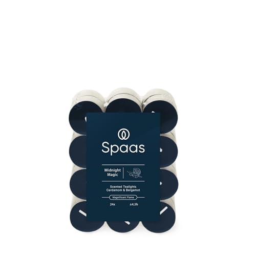 Spaas Velas de té perfumadas, 4,5 h, paquete de 24 unidades,...