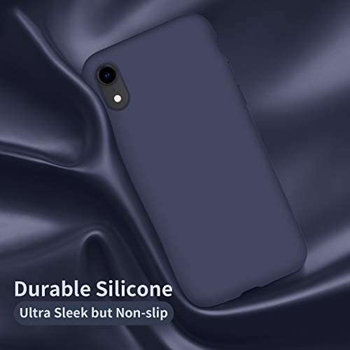 Cordking Iphone Xr Case, Silicone Ultra Slim Shockproof Phone Case With [Soft Anti-Scratch Microfiber Lining], 6.1 Inch, Navy Blue #TOP3