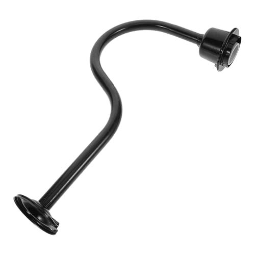 SUPVOX Poste de Iluminación Exterior Negro de 42 Cm con Brazo Curvado Resistente al Agua y Montaje E27 para Jardín, Escaparates y Soporte de Alumbrado Público, Luz Exterior Duradera