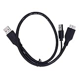 ZDETGU Cavo USB 3 0 Y per Dischi Rigidi Alimentazione e Trasferimento Dati Connettore Maschio da A A B Accessorio per Computer