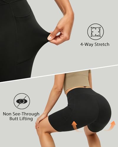 keriffe Womens 5"/10" Crossover Biker Shorts High Waisted Athletic Running Spandex Shorts Gym Yoga Workout - image 5