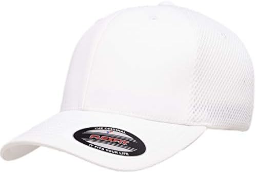 Flexfit 6533 Ultrafibre & Airmesh Fitted Cap, Set of White / Maroon Sets - Small/Medium