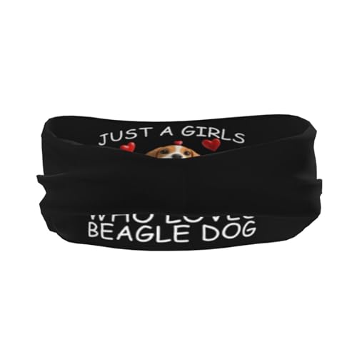 Just A Girls Who Loves Beagle Dog Adjustable Sports Headband Moisture Wicking Sweatband for Running Workout3