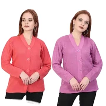 Mohan Traders' Winter Soft Knit Solid Full Sleeves Button Down Woolen Pullover for Women_CMB_143-picture-30
