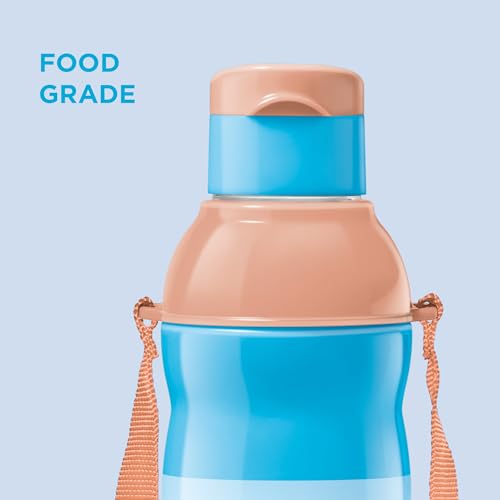 Image of Milton Marvel Kool Elite 600 Insulated Water Bottle for School Kids I Food Grade I Leak Proof Flip Top Lid, Easy to Carry Loop, Insulated Thermo Sipper Bottle for Kids,492 ml,Sky Blue (Iron Man print)