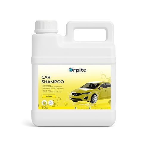 Image of Car Shampoo 5L Multi Fragrance | High Foam Car Wash Liquid | Deep Cleaning Formula | pH Neutral Paint Safe | Removes Dust & Grime | Glossy Finish Wash (1, yellow)