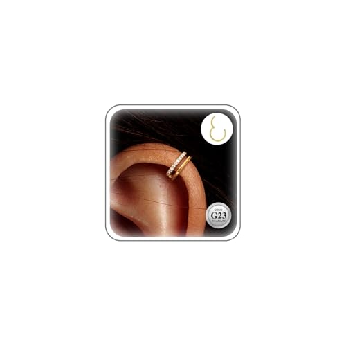 ESHIONER G23 Titane Bijoux Piercing pour Conch Hélix Septum Rook Tragus Anneaux de Nez Hypoallergénique CZ A Charnière A Clic 16G 10MM Or Double Anneau Boucles D'oreilles Cartilage pour Femme ESHIONER G23 Titane Bijoux Piercing pour Conch Hélix Septum Rook Tragus Anneaux de Nez Hypoallergénique CZ A Charnière A Clic 16G 10MM Or Double Anneau Boucles D'oreilles Cartilage pour Femme