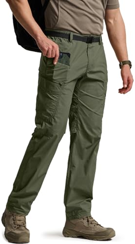 CQR Men's Quick Dry Tactical Pants, Water Resistant Outdoor Pants, Lightweight Stretch Cargo Work Hiking Pants - Image 3
