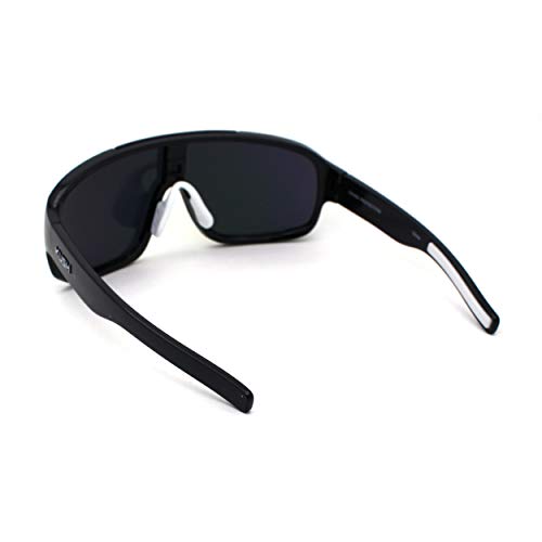 Kush Mens Exposed Mirror Lens Racer Shield Plastic Sunglasses4