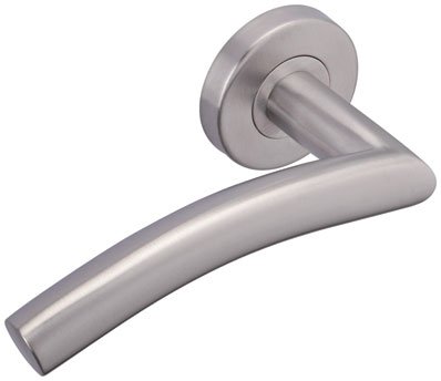 Vachette assa abloy - Set of 2 Stainless Steel Door Handles on Rosettes - LC4, Silver