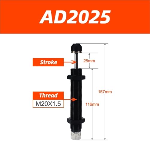 Amortisseur hydraulique réglable AD2025 pour guidage précis de machine
