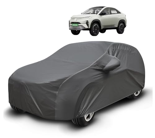 Image of Auto Hub Waterproof Car Cover Compatible with Tata Curvv Car Cover with Mirror Pocket and Soft Cotton Lining, Curvv Car Body Cover, Grey