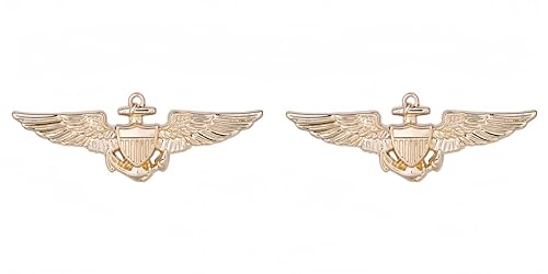 Image of Generic 2PC Brooch Pins for Women, Pilot Wings Pin, Gold, Classic Style, Unisex, 6.5g