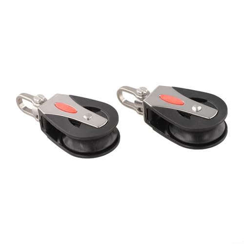 Bloque de polea de nailon pesado – 2 poleas giratorias de polea única para uso marino e industrial, sistema de elevación fuerte y perfecto para elevación y aparejo