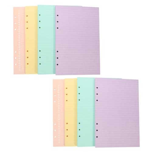 Recambios de papel para carpeta con páginas sueltas de colores para clasificar apuntes