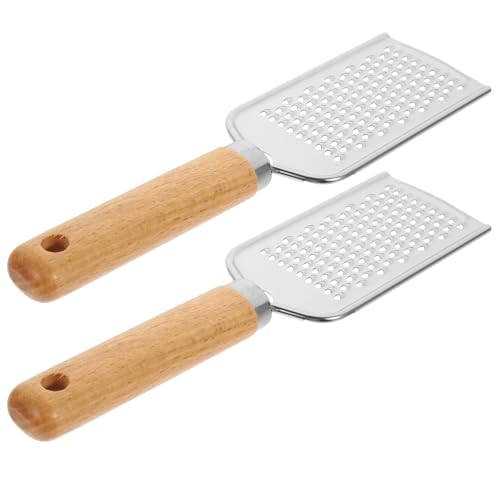Rallador de Queso de Acero Inoxidable 2 Piezas con Mango de Madera miniatura 1
