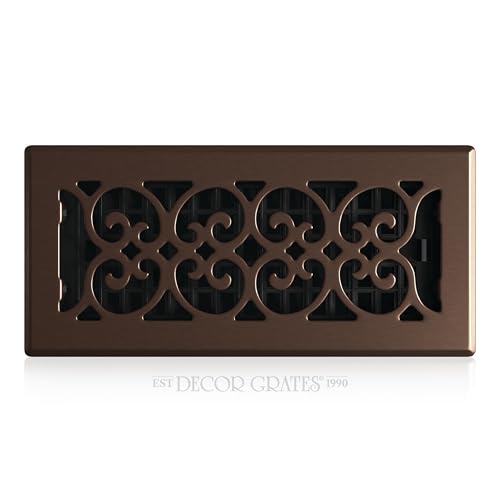 Decor Grates, SPH410-RB, Rejilla de ventilación de suelo, 10 x 25 cm, acabado de bronce frotado