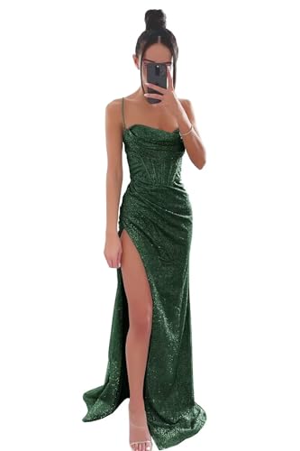 NGBUY Vestido Sexy De Sirena Con Lentejuelas Para Mujer, Vestido De Fiesta De Noche, Vestido De Desfile, Negro -, 2