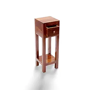 Umark Sheesham Wood Bedside End Table | Side Table With A Drawer For Home Decor |Living Room | Single Table, Brown