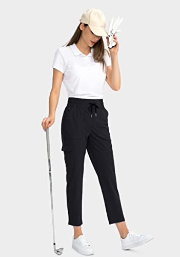 G Gradual Women's Hiking Cargo Pants 7/8 Lightweight Quick Dry Outdoor Water Resistant Pants For Women With Zipper Pockets(Black,Xs) #TOP5