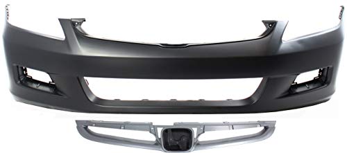 Garage-Pro Front Bumper Cover Kit Compatible With Honda Accord 2006-2007, Primed, Sedan