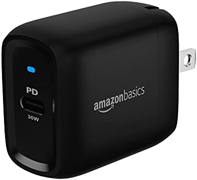 Amazon Basics 100W Four-Port GaN Wall Charger with 2 USB-C Ports(65W+18W)&USB-A Ports (17W) with Power Delivery PD for Laptops,Tablets & Phones (iPhone14/13/12/11/X,iPad,MacPro,Samsung)Black (non-PPS)