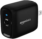 Amazon Basics 30W Un seul port GaN USB-C Chargeur mural pour tablettes et téléphones avec alimentation - noir