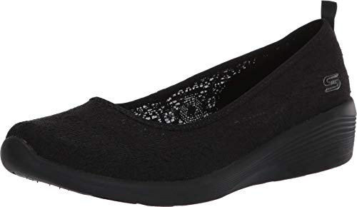 Skechers Damen Arya - Airy Days Geschlossene Ballerinas, Black Crochet...