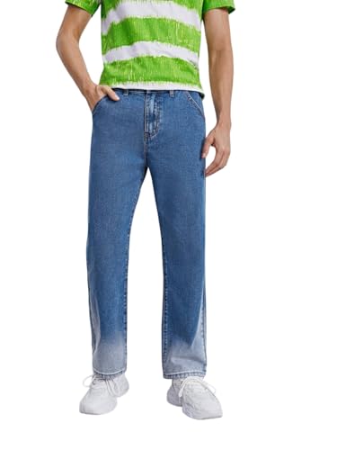 Image of KOTTY Men's Straight Leg Cargo Jeans - Retro Street Style Denim with Utility Pockets