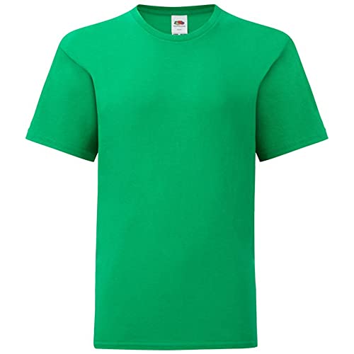 Fruit of the Loom - Camisetas lisas para niños de todas las edades, Verde Kelly, 14-15 Años