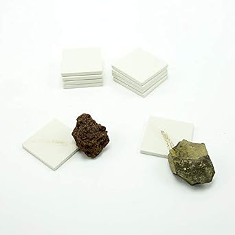 hand2mind White Streak Plates, Ceramic, Geology Tools, Mineral Test Kit, Equipment, Science Supplies, Teacher Supplies, 10 Count