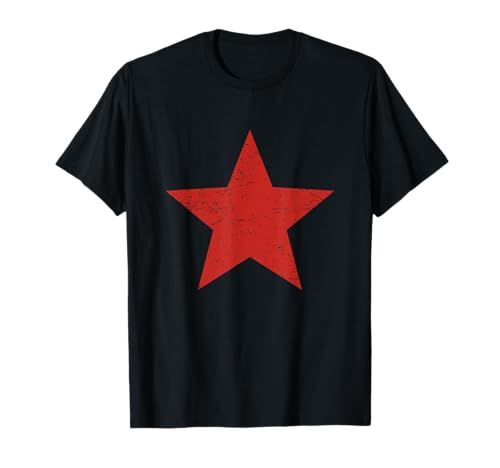 Grunge Alternative Distressed Red Star 90s Rock Band Music T-Shirt