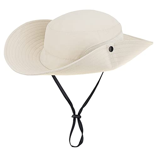 Image of Sun Hat for Women Summer UV Protection Beach Hat Wide Brim Mesh Bucket Fishing Hat with Ponytail Hole Foldable Packable Hat