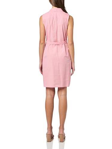 Image of Tommy Hilfiger Women's Sleeveless Collared Button Front Tie Waist Mini Shirt Dress