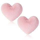 2 almohadas con forma de corazón, dormitorio y sala