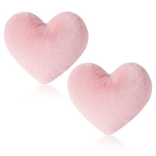 2 almohadas con forma de corazón cojines