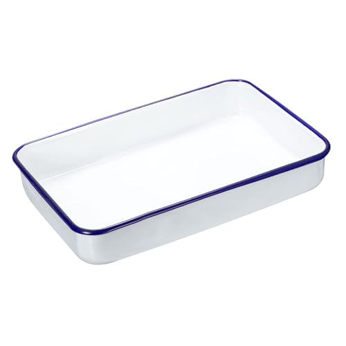 Bandeja de carnicero de 30 cm x 20 cm x 5 cm rectangular de metal esmaltado para pintura 2
