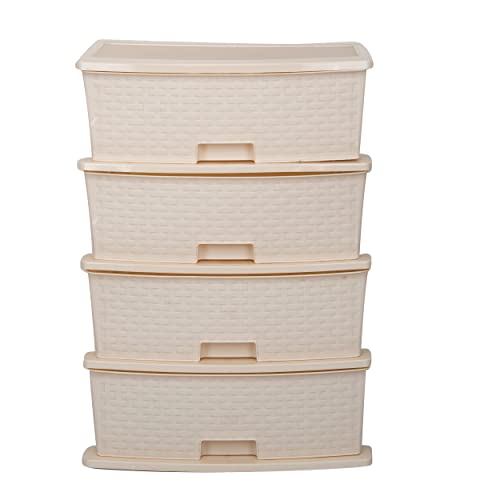 Image of Joyful Studio 4 XL Plastic Modular Drawer System for Home, Office, Hospital, Parlor, School, Doctors, Home and Kids, Product Dimension When assembeled (31cmx39cmx80.9 cm) (Jumbo /Ivory)