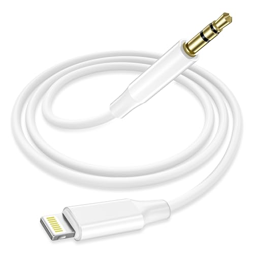 Auto AUX Kabel f&uuml;r iPhone 1.2M [MFi Zertifiziert], 3.5mm Aux Auf Lightning Kabel f&uuml;r Auto/Kopfh&ouml;rer/Lautsprecher, HiFi Audio Nylon Lightning Klinke f&uuml;r iPhone 14/13/12/11 Pro//8/7 plus/X/XS/XR/SE