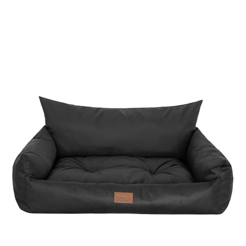 Bjird Hundebett Grosse Hunde Wasserdicht - Hundedecke Sofa, Hundebett Mittelgroße Hunde - Joker Waschbares Hundesofa mit Herausnehmbarem Kissen - Oeko-Tex Hundekissen Dog Bed 64x49 cm Schwarz L