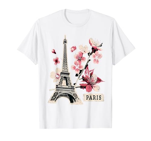Torre Eiffel París Cerezo en flor Camiseta