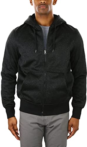 Image of ToBeInStyle Men's Polar Fleece Long Sleeve Zip Up Kangaroo Pocket Cold Weather Hoodie Jacket