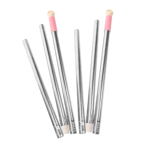 OUNONA 2 Sets Mop Handle Replacement Stick Section Stainless Steel Mop Rod Adapter for Floor Cleaning Home Office Kitchen Restaurants Tool Assembly Flexible