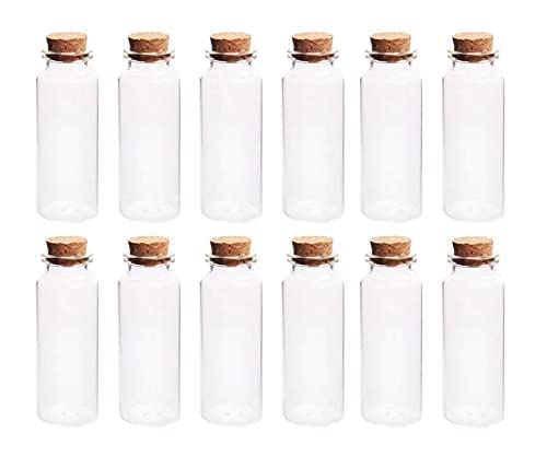 Prescent Decorative Message Bottle Set for art and craft, festive decorations, gifting, and much more (8 cm x 2.2 cm, 12 pc)