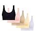 Bras for Women no Underwire 5 Pack Sports Bras for Women Seamless Wireless Workout Everyday Sleep Bra Comfortable & Breathable Removeable Pads White