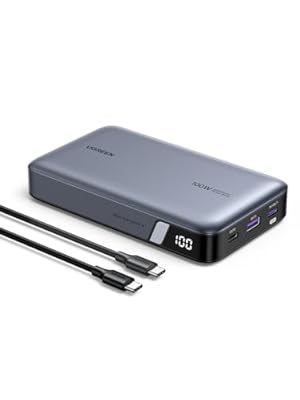 UGREEN Nexode Power Bank 100W 20000mAh  Cargador Portátil con 3 Puertos  Batería Externa Carga Rápida con Pantalla  Compatible con MacBook iPad  iPhone 17 Pro MAX Air 16 Plus Pro MAX  Galaxy S25